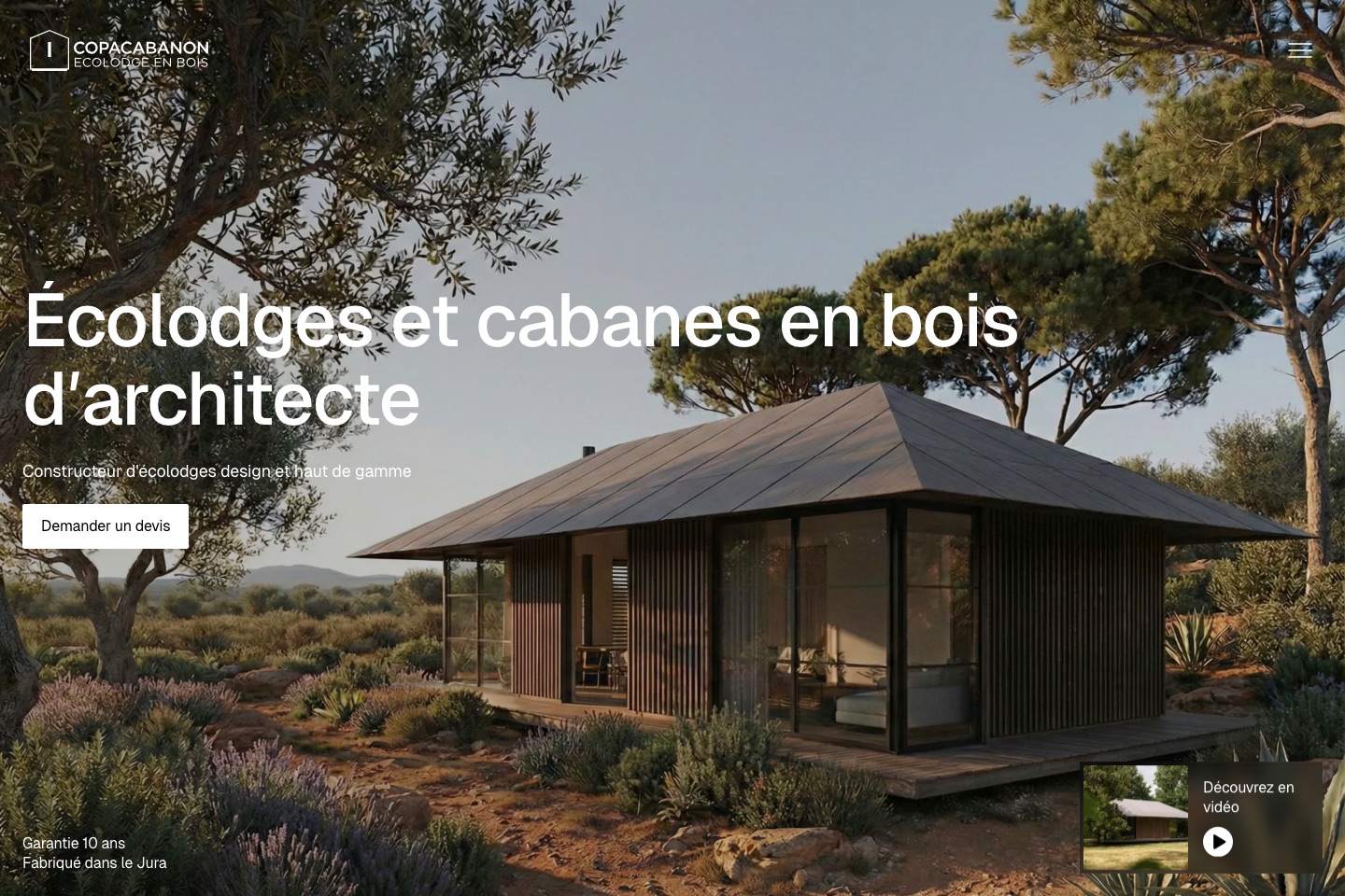 Le site Copacabanon : un écolodge en bois d’architecte au milieu des oliviers