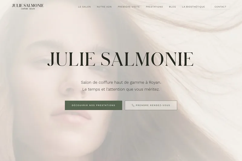 Le site Julie Salmonie, salon partenaire La Biosthétique Paris à Royan