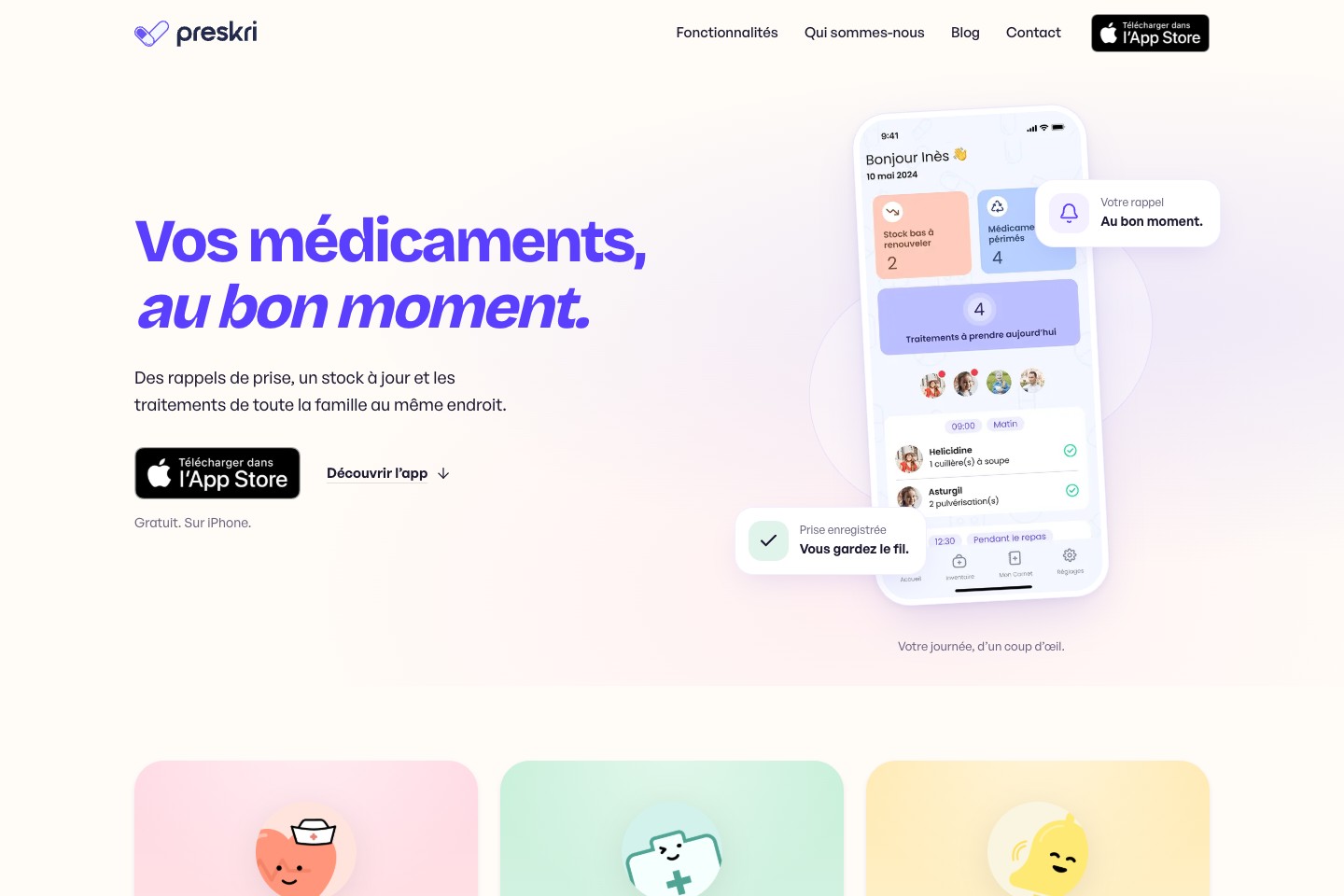 Le site Preskri et son application de suivi des traitements